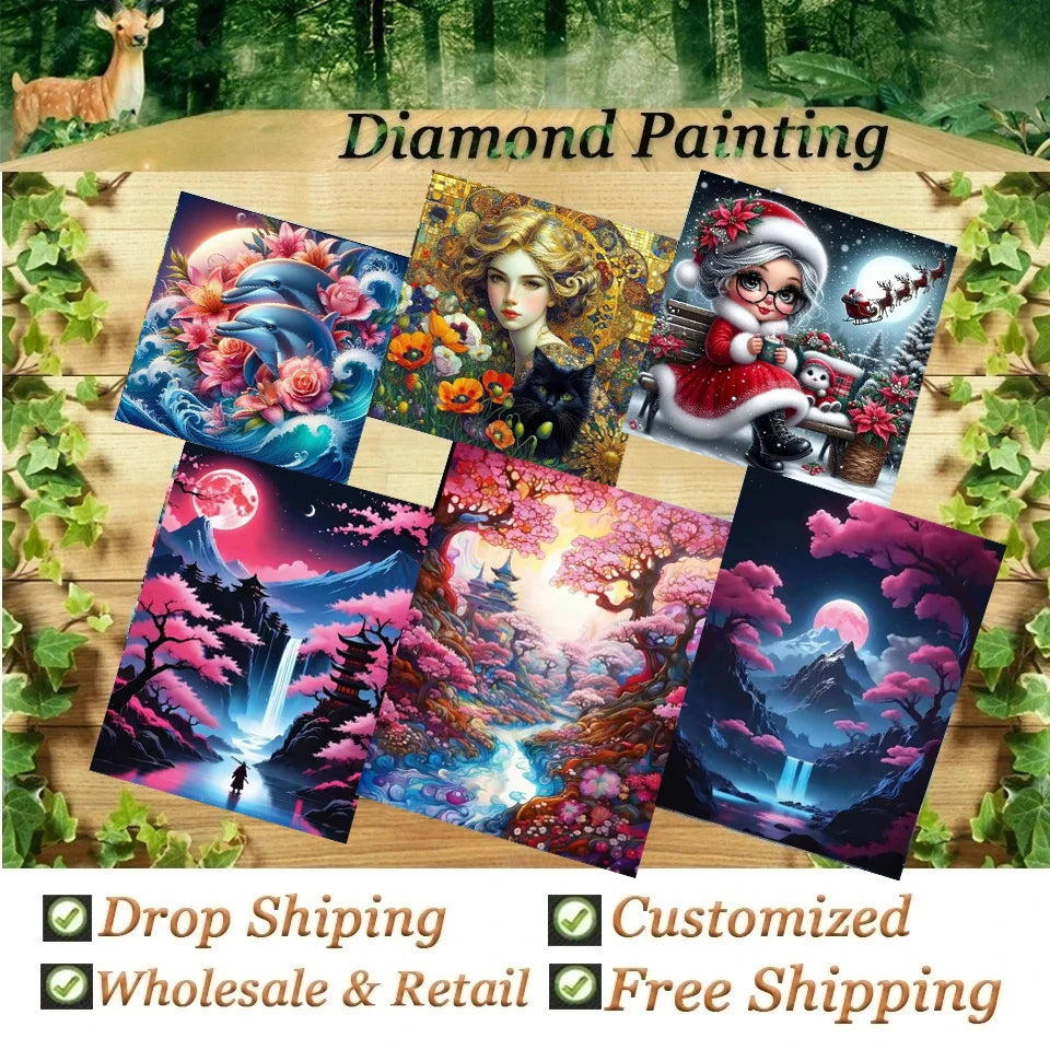 DIY Diamond Painting Abstract Woman Diamond Art Painting Kits 5D Full Round Square Drill,Diamond Art Kits for Adults,Home Decor