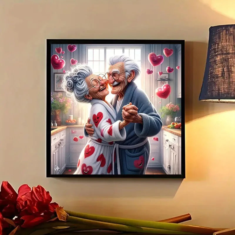 A romantic dance diamond painting set, DIY adult full diamond home decoration painting set, adult, frameless art crafts