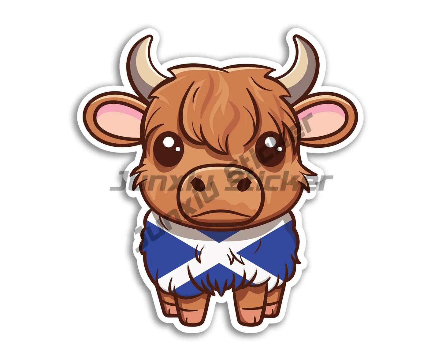 Funny Highland Cow Vinyl Stickers Cute Sheep Lamb with Scottish Flag St Andrews Flag Vinyl Decal Car Van Toolbox Caravan Laptop