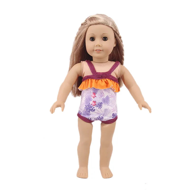 Multi-style Doll Swimsuit Cute Seaside Outfit For 43CM Baby Doll&18Inch American Doll Accessories,Our Generation Girl Gifts Toys