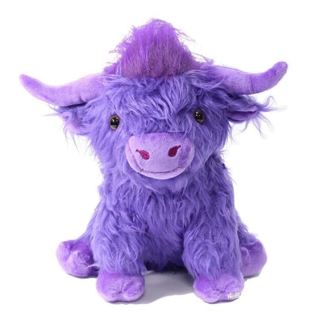 Cute Highland Cow Plush Toys Stuffed Animal Toy Dolls Simulation Long Hair Cow Plush for Kids Birthday Gift Home Decoration