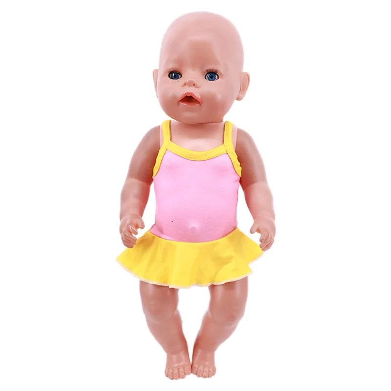 Multi-style Doll Swimsuit Cute Seaside Outfit For 43CM Baby Doll&18Inch American Doll Accessories,Our Generation Girl Gifts Toys
