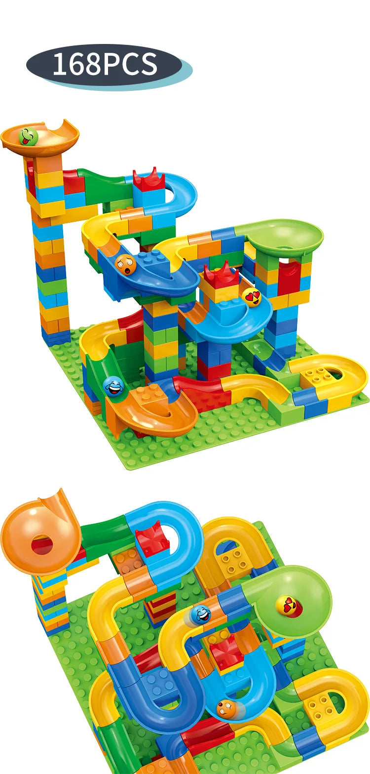 84-504PCS Marble Race Run Blocks Maze Ball Track Toy Compatible city Building Blocks Funnel Slide Blocks Toys DIY Bricks Toys