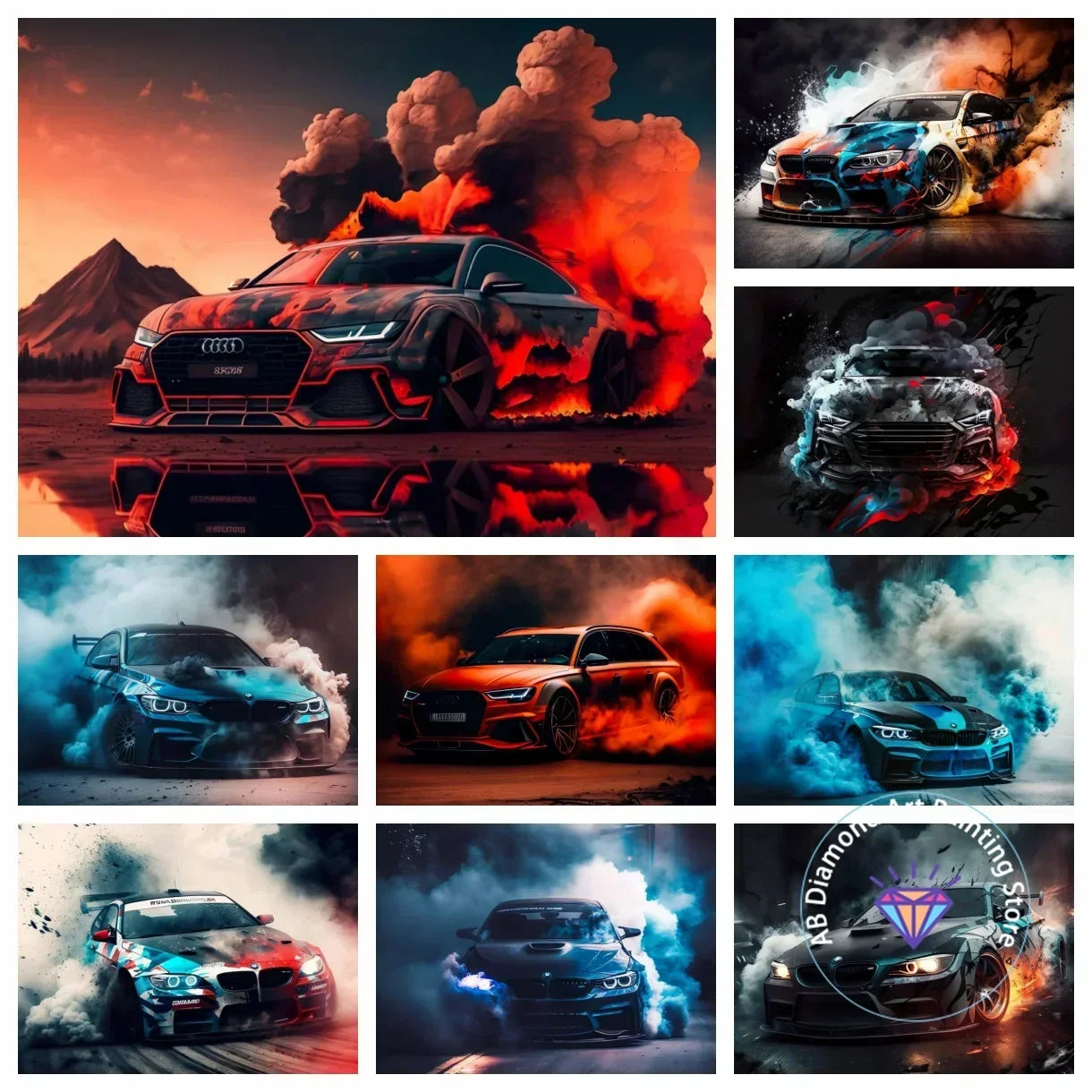 Diamond Painting Kit 5D DIY Racing Car Art RS7 RS6 E30 Diamond Embroidery Handmade Art Exquisite Gift Crafts Home Decoration