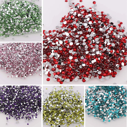 1000pcs Non Hot Fix Rhinestones 2/3/4mm Round Resin Flatback Crystal Rhinestone DIY Nail Art Jewelry Garment Decorations Glue On