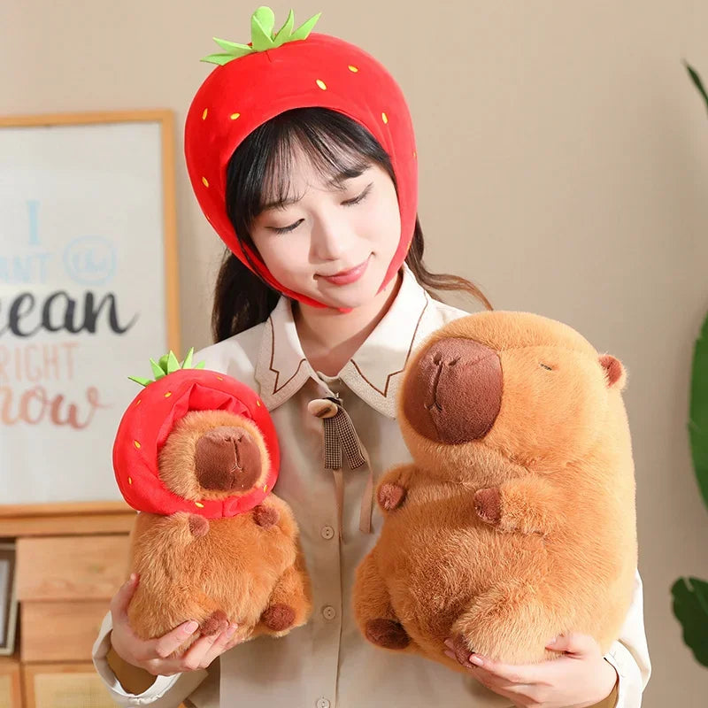 Capybara Plush Toy Simulation Capibara Cosplay Unicorn Dinosaur Dress Boba Bread Fruit Food Decor Birds Bubble Stuffed Animals