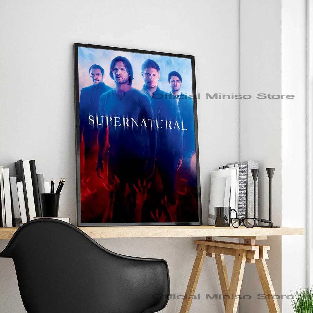 1pc Tv Show Supernatural Poster Self-adhesive Art Waterproof Paper Sticker Coffee House Bar Room Wall Decor