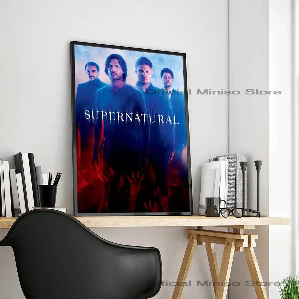 1pc Tv Show Supernatural Poster Self-adhesive Art Waterproof Paper Sticker Coffee House Bar Room Wall Decor