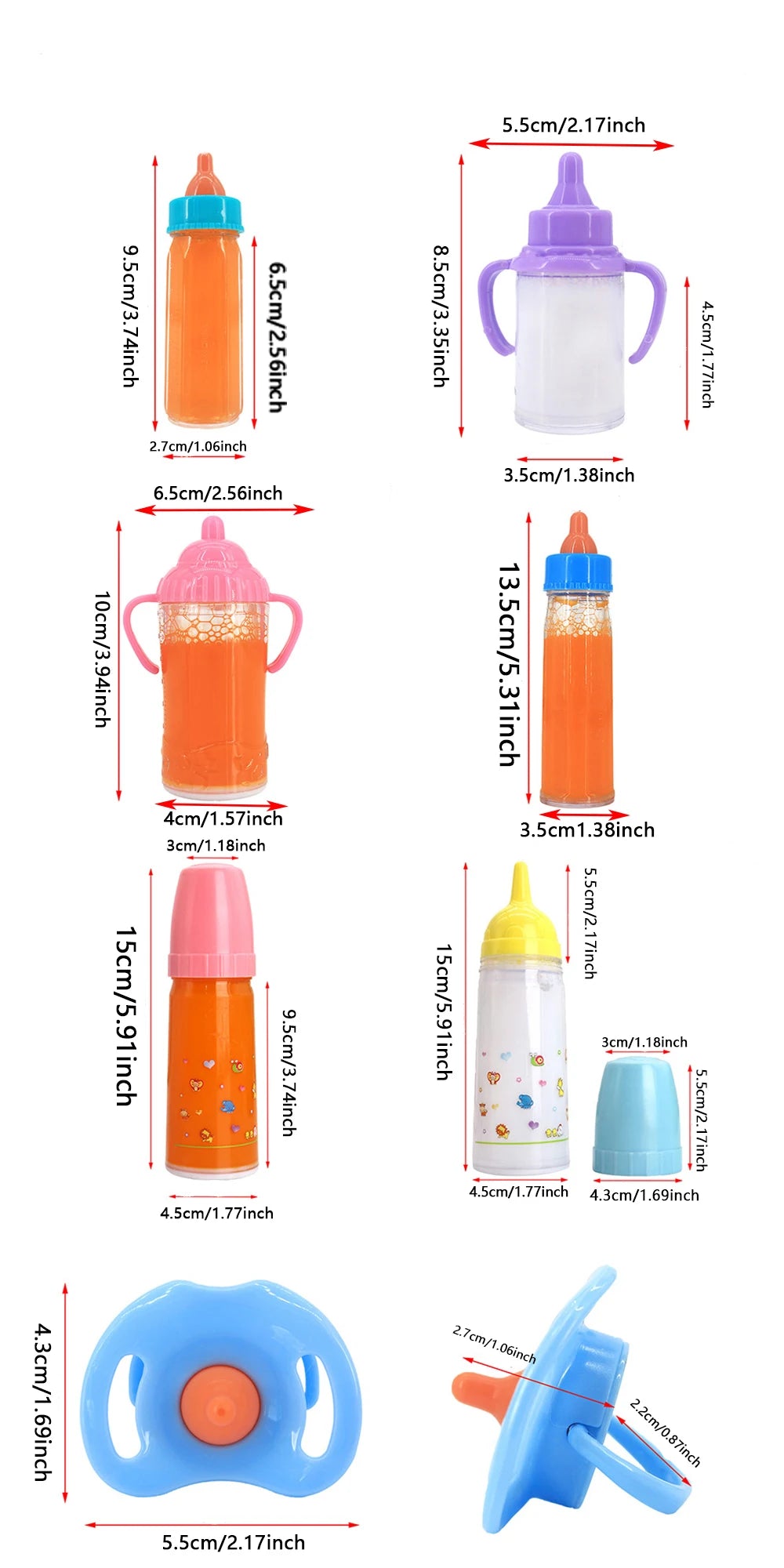 Doll Accessories Mini Diapers Milk Bottles Nipples Toothbrushes For 43CM Baby Doll&18Inch American Doll Accessories,DIY Toy Gift