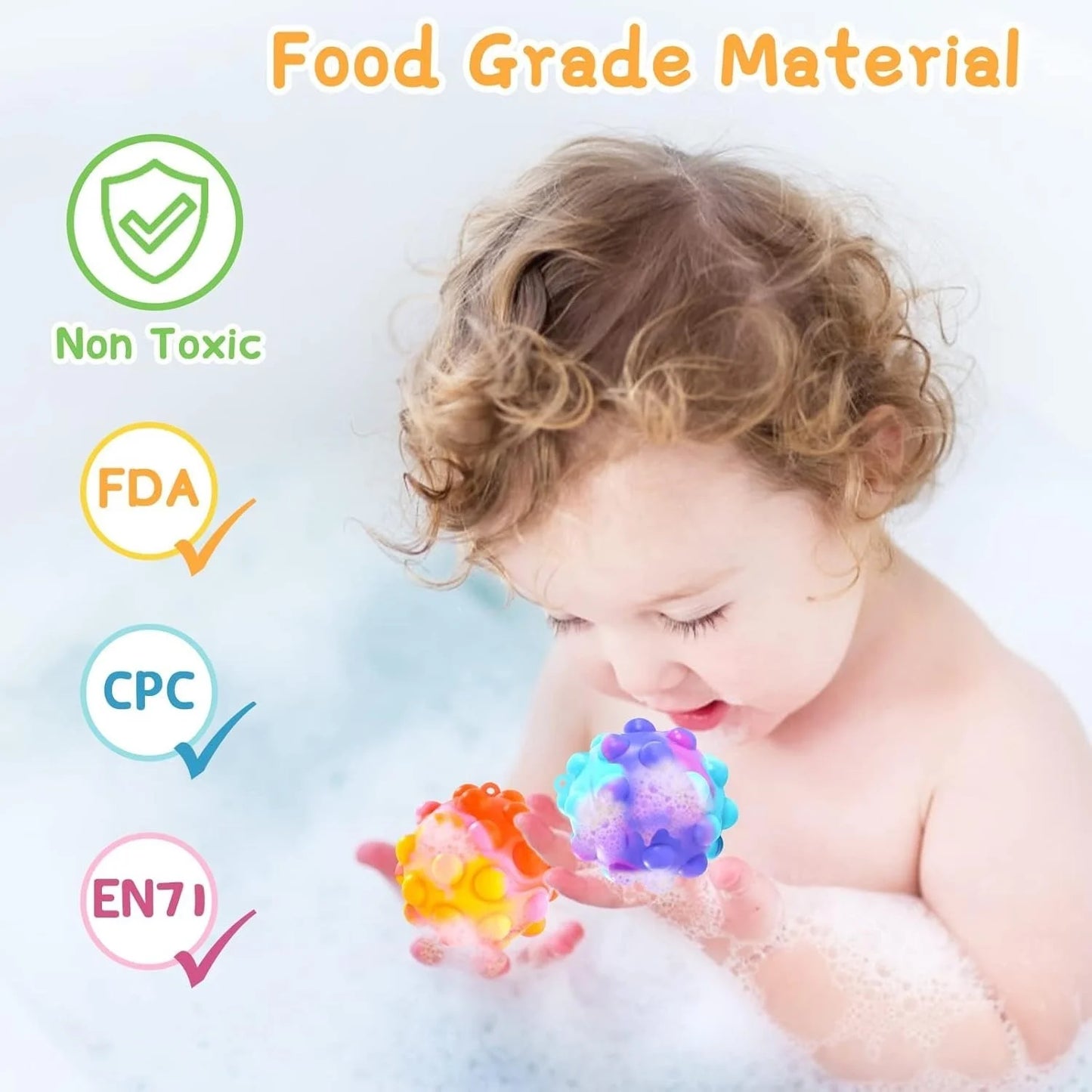 1/2/4PCS Pop Fidget Toys Bulk 3D Stress Balls for Kids Party Favors Autism Sensory Toys Squeeze Toys for Adult Stress Relief