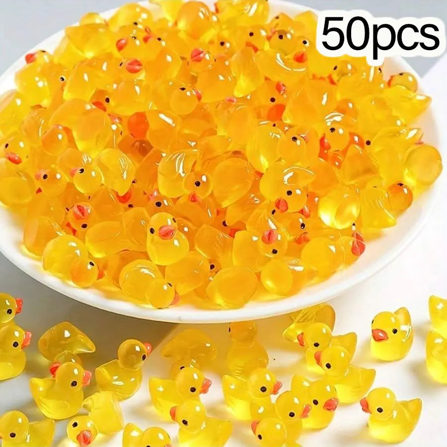 mini luminous duck sculptures, suitable for doll house accessories, micro landscapes, bonsai decoration Christmas gifts