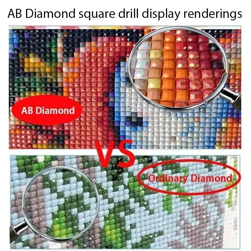 AB Diamond DIY 5D Diamond Painting Kit, featuring adorable animal designs, suitable for adults and beginners.