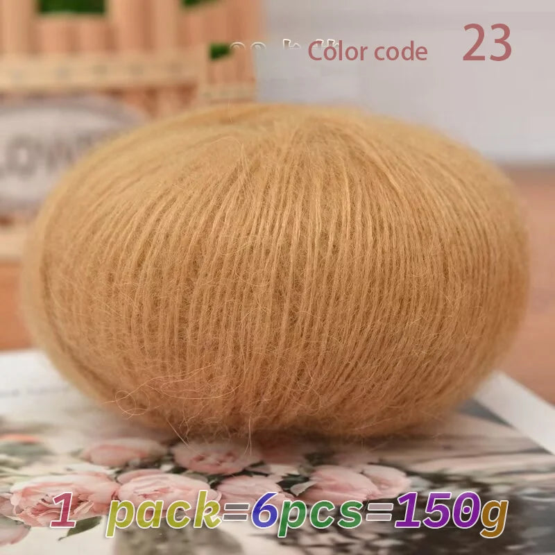 Luxury mohair blend yarn, soft merino wool blend, DIY knitting and crochet projects, containing 45% mohair, 40% merino wool, 15%