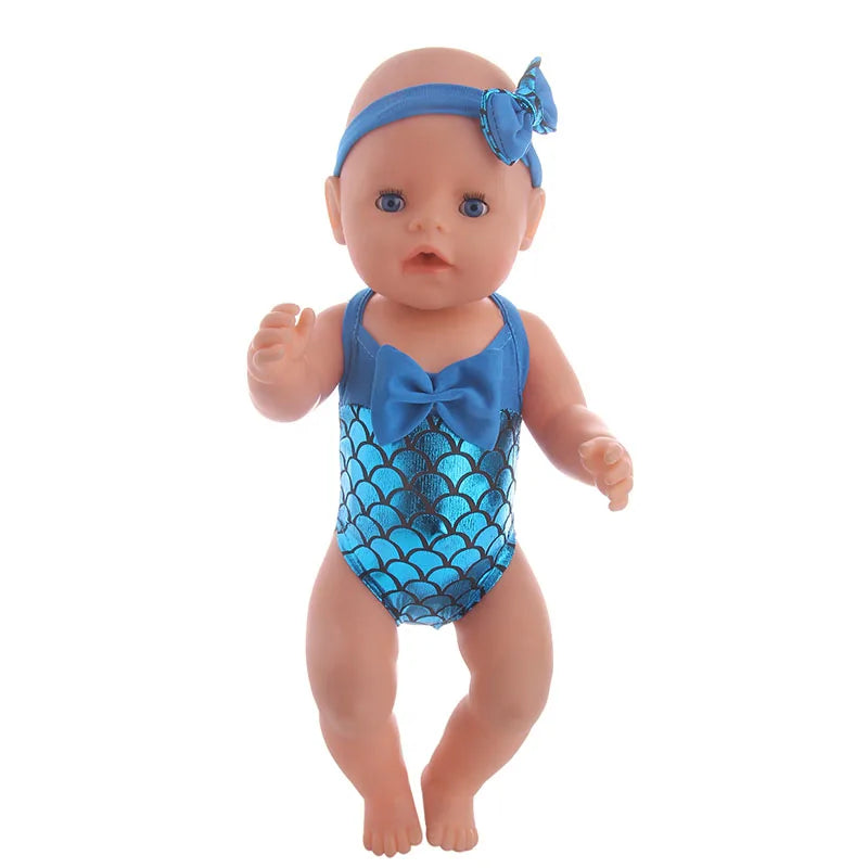 Multi-style Doll Swimsuit Cute Seaside Outfit For 43CM Baby Doll&18Inch American Doll Accessories,Our Generation Girl Gifts Toys