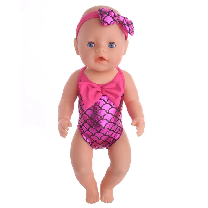 Multi-style Doll Swimsuit Cute Seaside Outfit For 43CM Baby Doll&18Inch American Doll Accessories,Our Generation Girl Gifts Toys