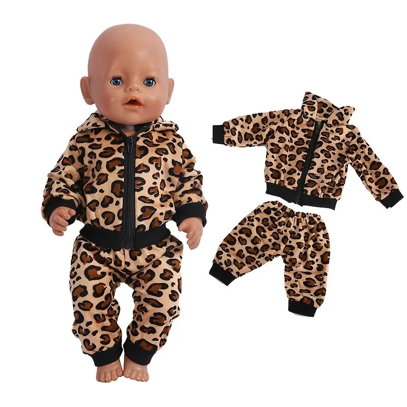 18 Inch Doll Clothes Leopard Print 43 cm Baby Born Clothes American Girl Doll Clothes OG Dolls Dollhouse Accessories Girl Gift