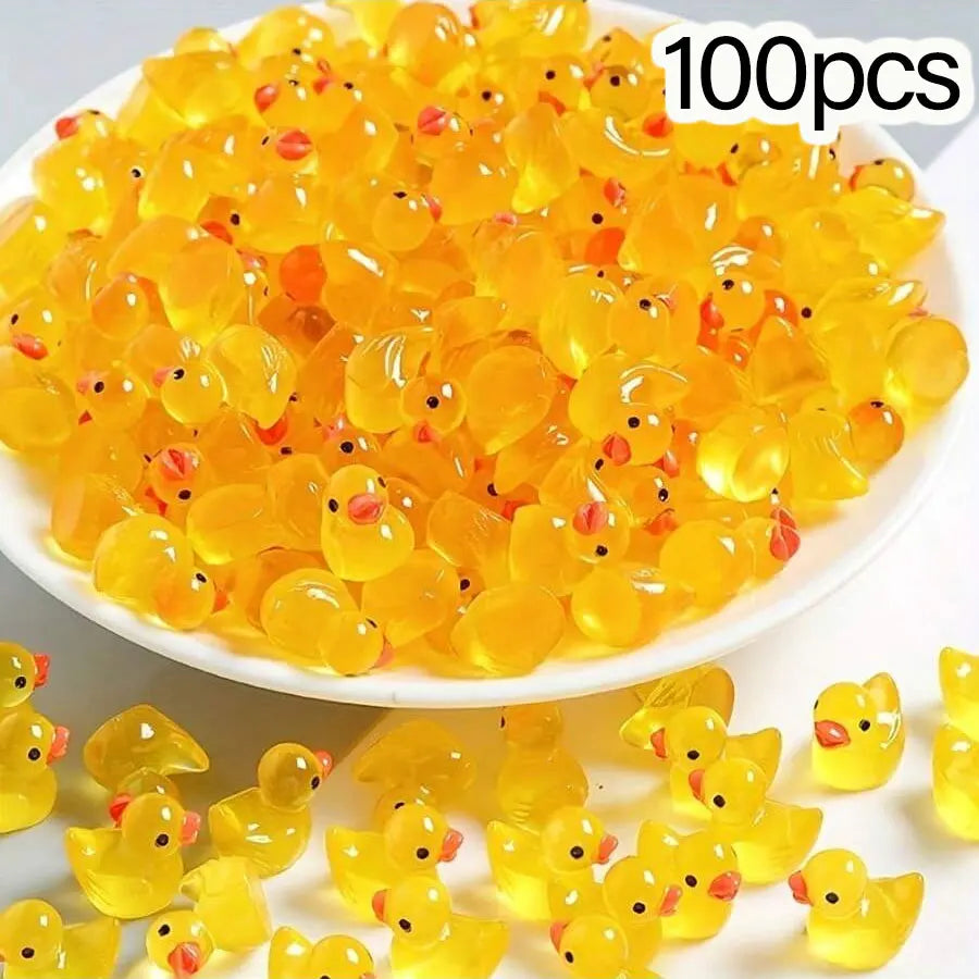 mini luminous duck sculptures, suitable for doll house accessories, micro landscapes, bonsai decoration Christmas gifts