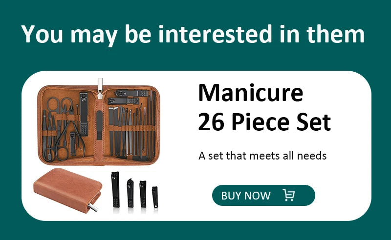 30pcs Manicure Set Portable Stainless Steel Nail Cutter Trimming Tool Beauty Pedicure Kit Finger Care Nail Clipper Scissors Set