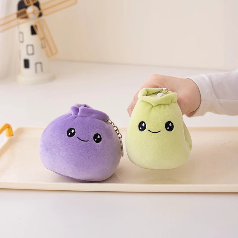 11cm Mini Rice Bao Steamed Stuffed Bun Plush Dumplings Keychain Cute Bag Pendant Decoration