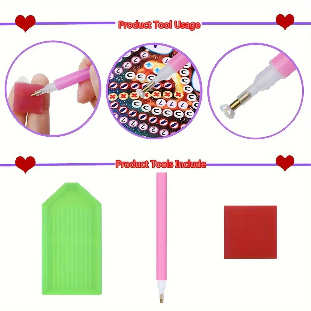 A DIY house scene diamond painting art piece is a decorative item used to decorate a single-sided crystal desktop for adults