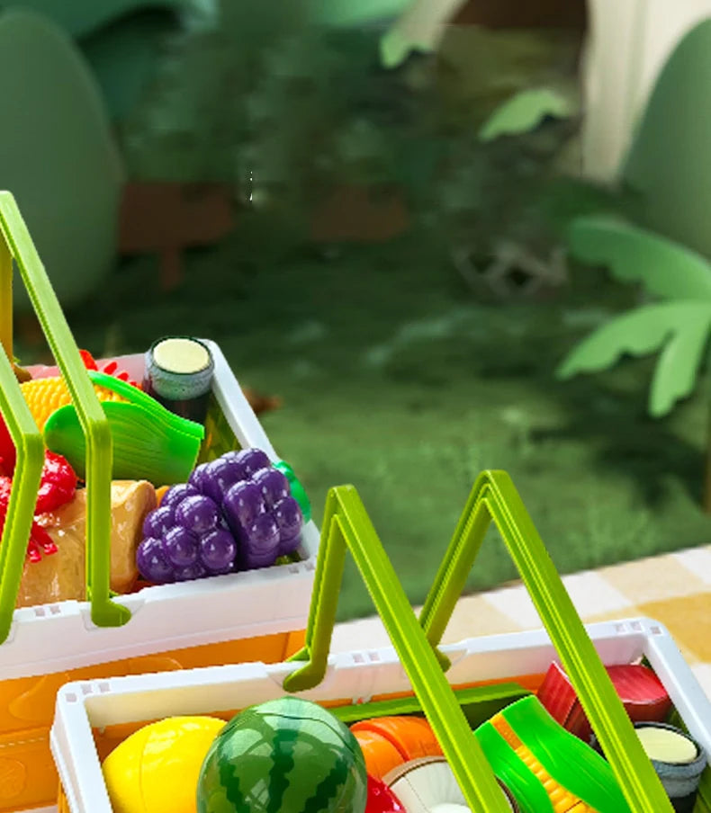 Children's Kitchen Toy Set Simulated Kitchen Cutting Cookware Simulated Fruits Cutting Toys Cooking Accessories for Kids Gift