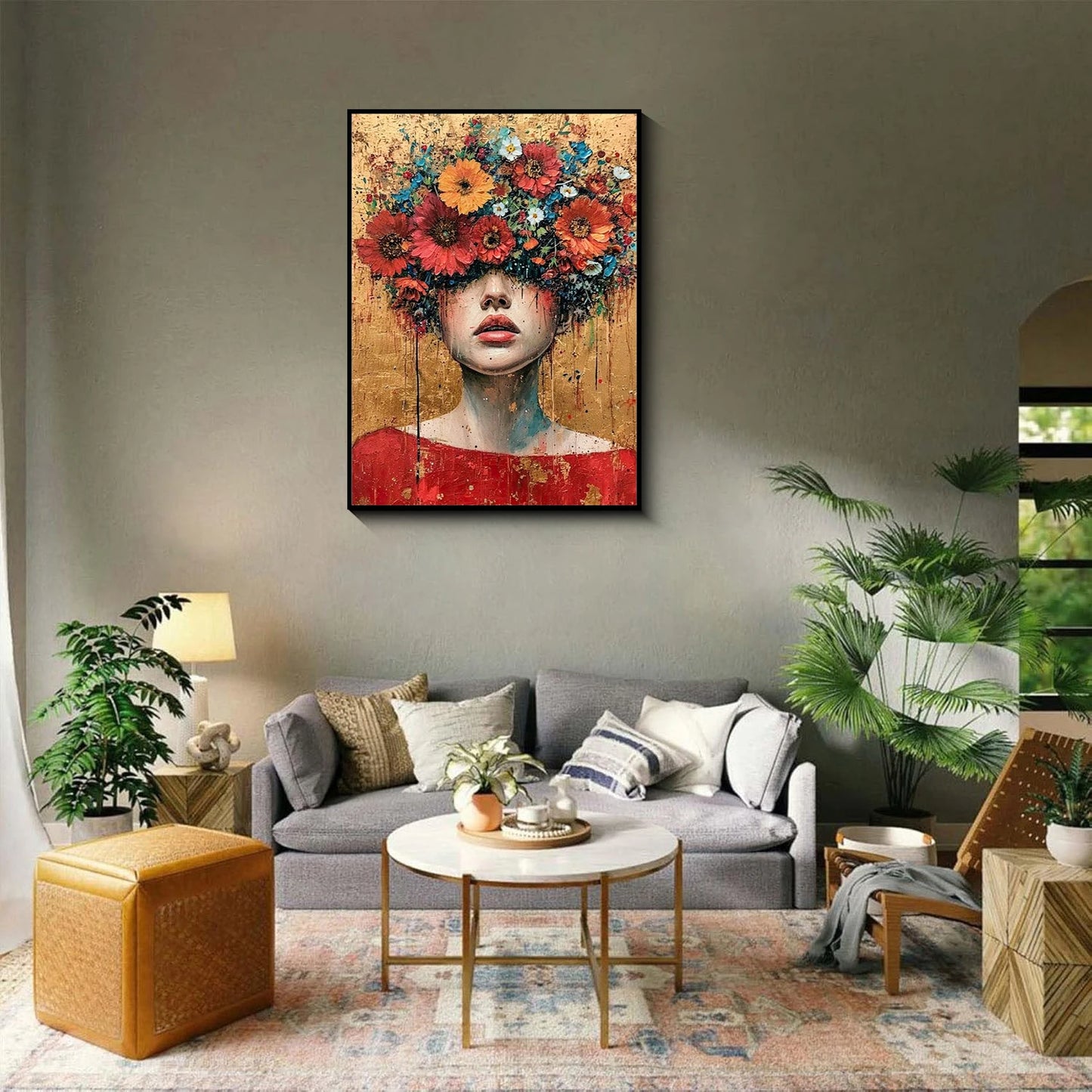 5D Diamond Painting Suitable for Adult Beginners Flowers Women Diamond Art Kit DIY Home Wall Decoration Crafts