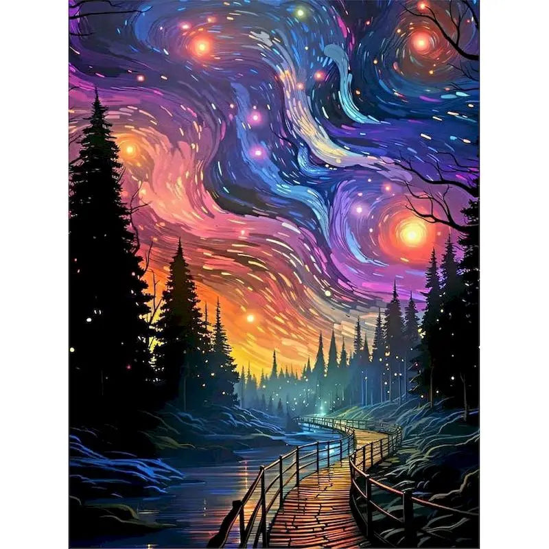 5d Diamond Art Painting Aurora Landscape Mosaic Embroidery Cross Stitch Set Full Round Rhinestone Diy Home Decoration Gift