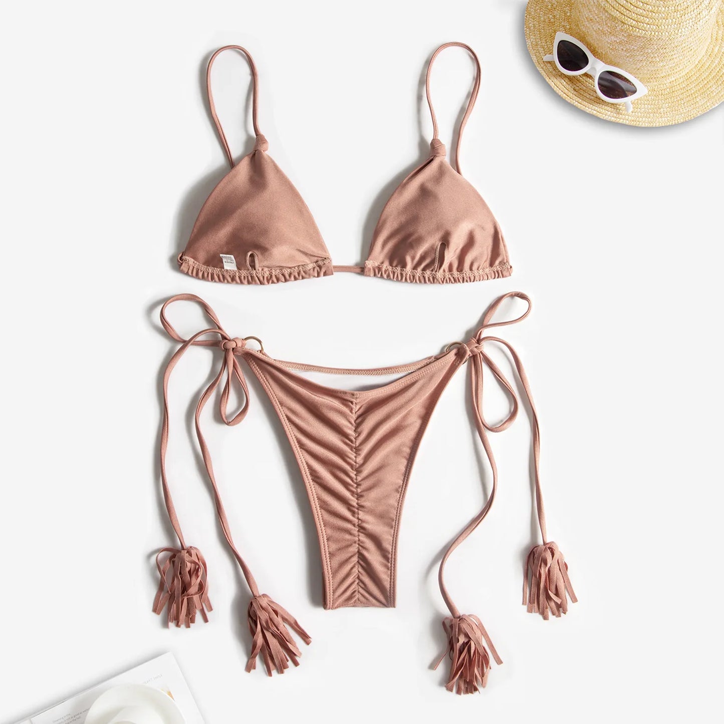 2022 Women Swimwear Sexy Bikini Hollow Out Swimsuit Thong Biquini Cross String Bikini Set Bathing Suit Bikinis Beachwear
