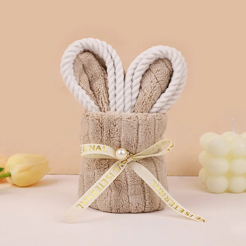 5Pcs Rabbit Towel Set Easter Gift Home Kitchen Bathroom Decor Supplies Wedding Baby Shower Kids Birthday Party Favors Guest Gift