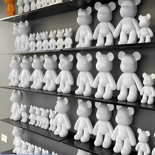 DIY Fluid Bear Sculpture Handmade Bearbrick Doll Ornaments Violent Bear Graffiti Painting Parent child Toy Gift Home Decoration