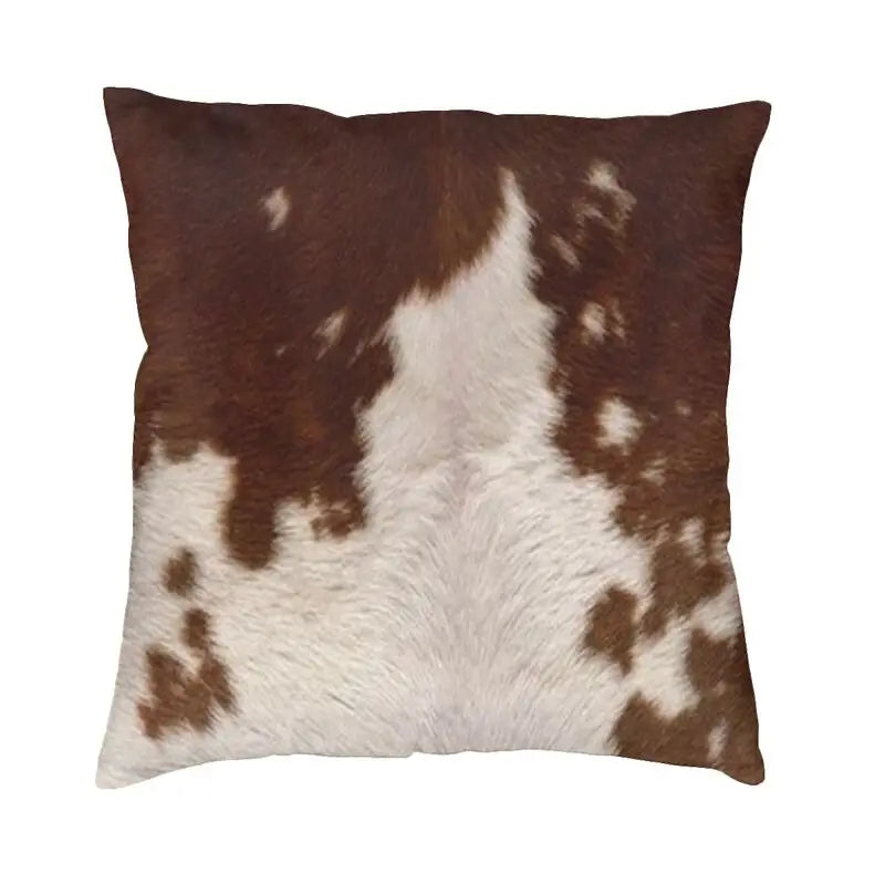 Hot Sale Scottish Highland Cow Cowhide Texture Cushion Cover 3D Print Animal Hide Leather Throw Pillow Case Sofa Car Home Decor