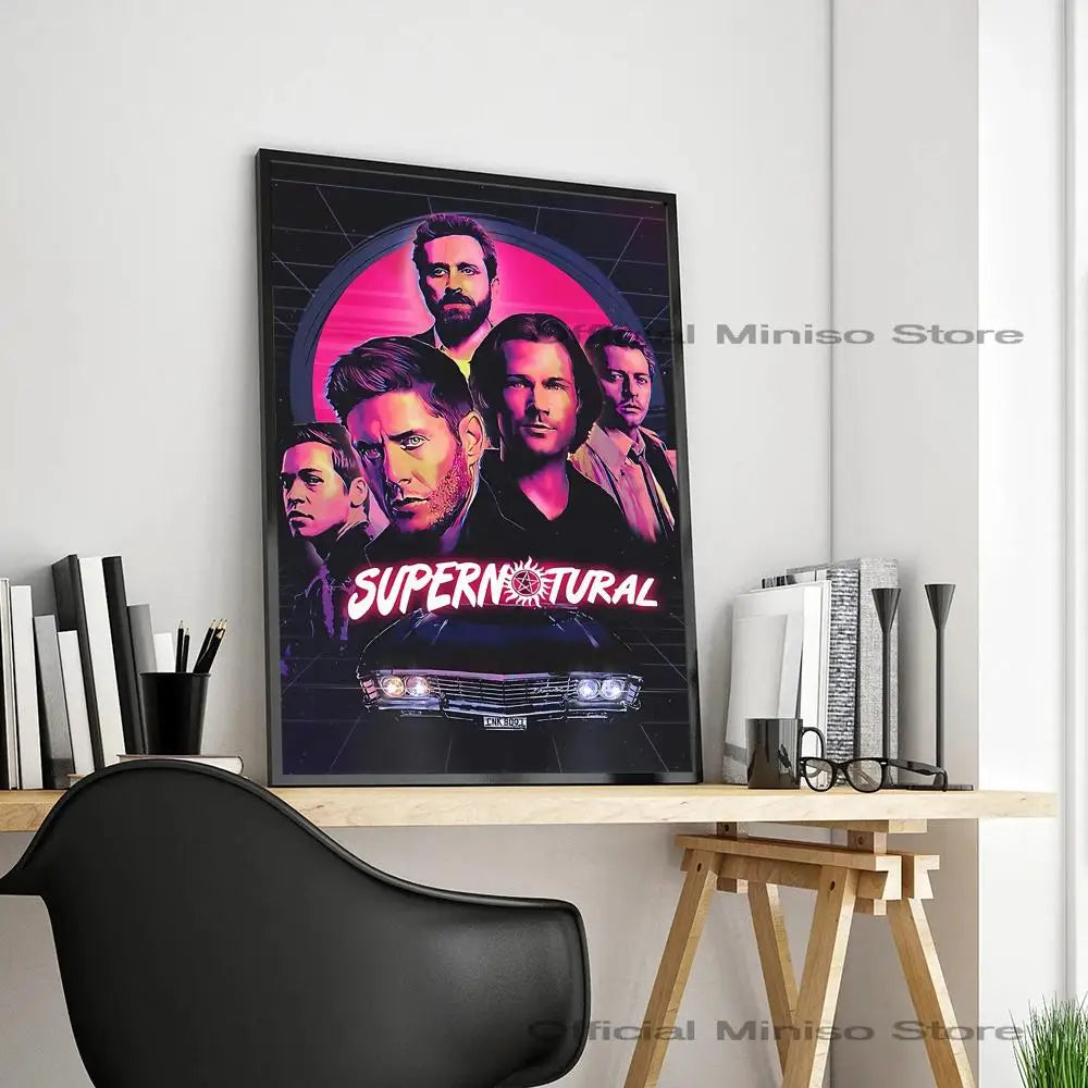 1pc Tv Show Supernatural Poster Self-adhesive Art Waterproof Paper Sticker Coffee House Bar Room Wall Decor