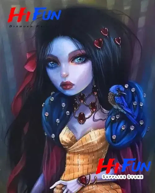 5D Diamond Painting Goth Girls Wonderland Collection Bizarre Art Full Square Diamond Embroidery Cross Stitch Diamond Mosaic Kit