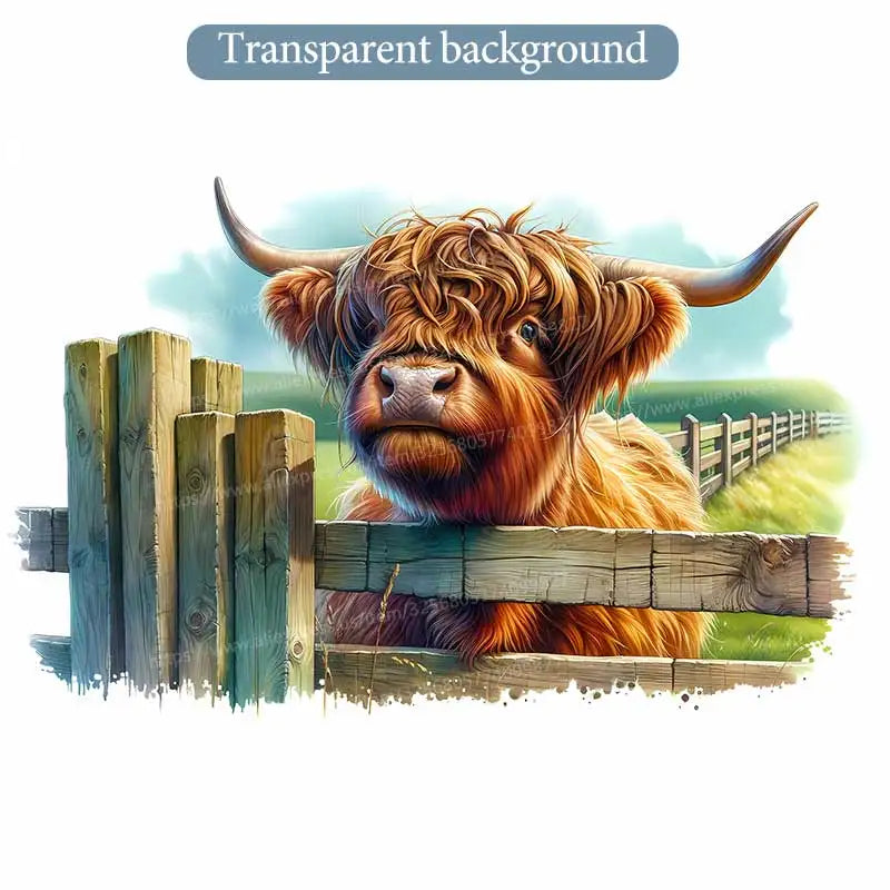 Highland Cow Cute Baby Cow Wall Sticker Toilet Lid Sticker Bedroom Entrance Living Room Porch Home Decora Waterproof Decals S842