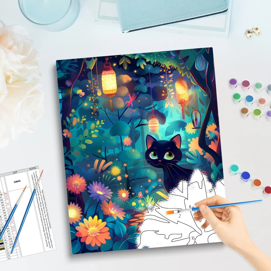 GATYZTORY Painting Paints By Numbers Cat Abstract Cute Picture Gifts Artwork Drawing By Numbers Picture Digital Home Decoration