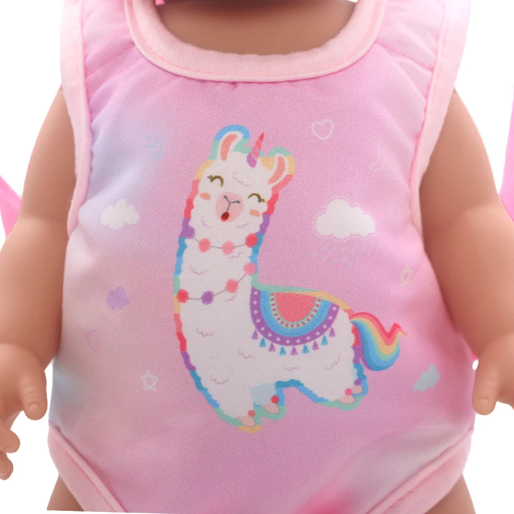Alpaca Style Dolls Out Going Carry Bag 43-45cm Newborn Doll Clothes Accessories Christmas Birthday Gift18 Inch Doll Backpack Bag