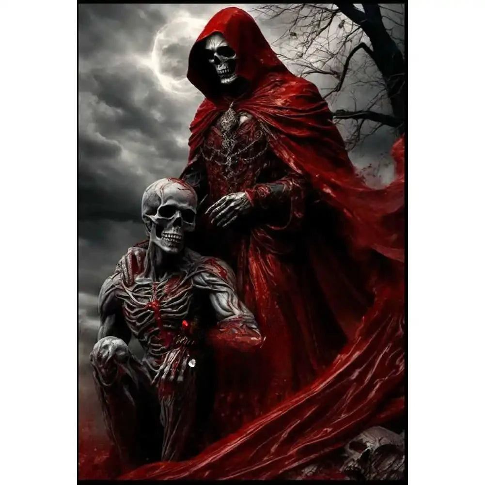 Oil Painting By Numbers Gothic Skull Death God Number Drawing Canvas DIY Pictures By Numbers Home Decor
