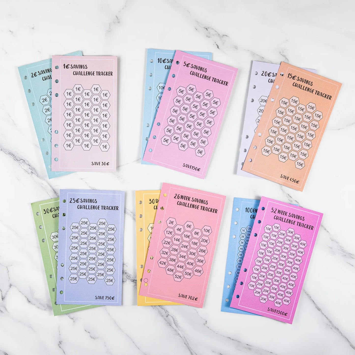 48 Sheets 100-Day Money Saving Challenge Kit - 52 Weeks & 30 Days Budget Planner Cards, Easy & Fun Ways To Save $5050