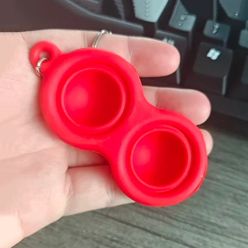 Silicone Push Bubbles Fidget Keychain Backpack Charm Stress Relief Anxiety ADHD Autism Sensory Toys Cool Stuff Kids Boys Girls