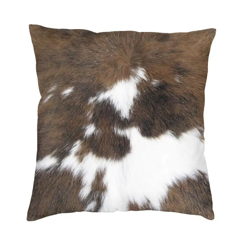 Hot Sale Scottish Highland Cow Cowhide Texture Cushion Cover 3D Print Animal Hide Leather Throw Pillow Case Sofa Car Home Decor