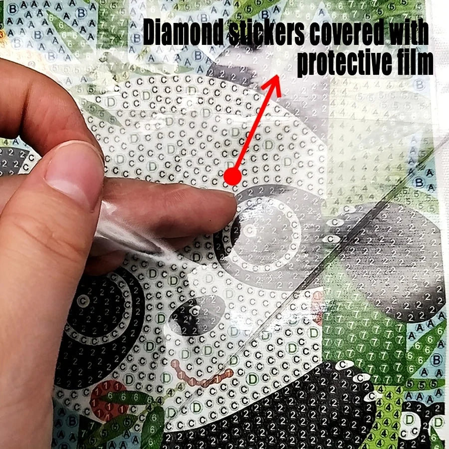 PandaCartoon Full Diamond Mosaic 5D DIY Cross Stitch Kits Diamond Art Home Decor with Frame