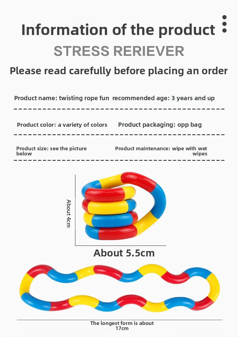 1/3/5pcs Deformable Rope Crystal Twist Rope Pressure Stress Relief Toys Rrainbow Color Deformation Rope Knot Anti Stress Toys