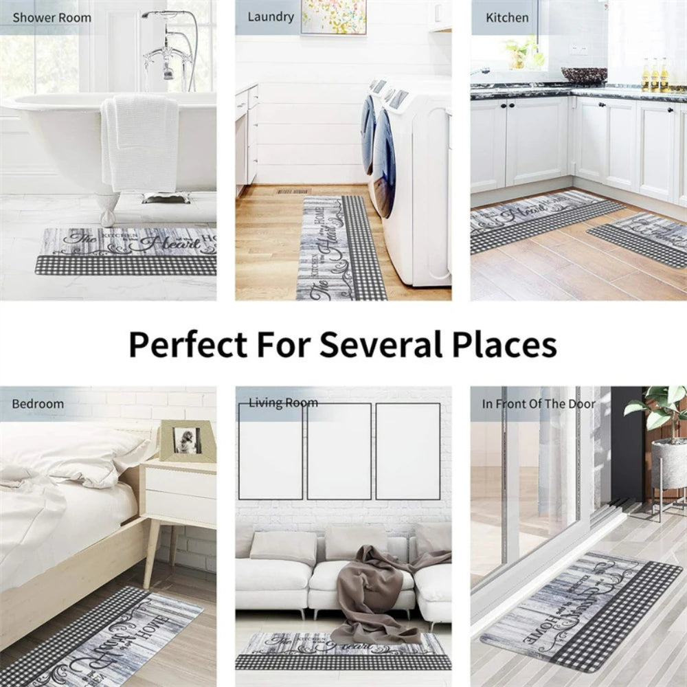 Country Style Kitchen Mat Highland Cow Anti-slip Mat for Kitchen Soft and Comfortable, Exquisite and Practical Home Decoration