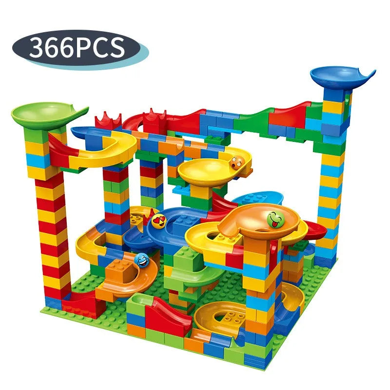 84-504PCS Marble Race Run Blocks Maze Ball Track Toy Compatible city Building Blocks Funnel Slide Blocks Toys DIY Bricks Toys