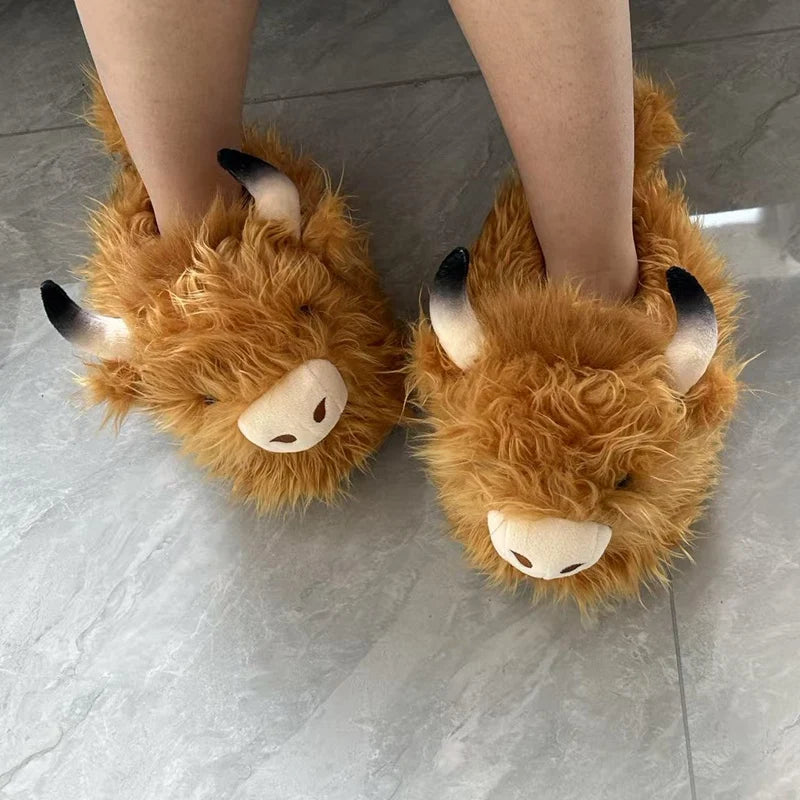 Long-Haired Cow Scotch Highland Cow Animal Shoes, Size 28*27*19cm, Purchase of the Store, Shoes for the Quantity of Yourself, Look at Whether You Wear It