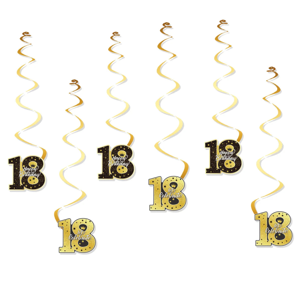 18th Birthday Decors for Boys Girls Black Gold Party Banner Balloon Tablecloth Plate Cup Napkin 18 Years Birthday Party Supplies