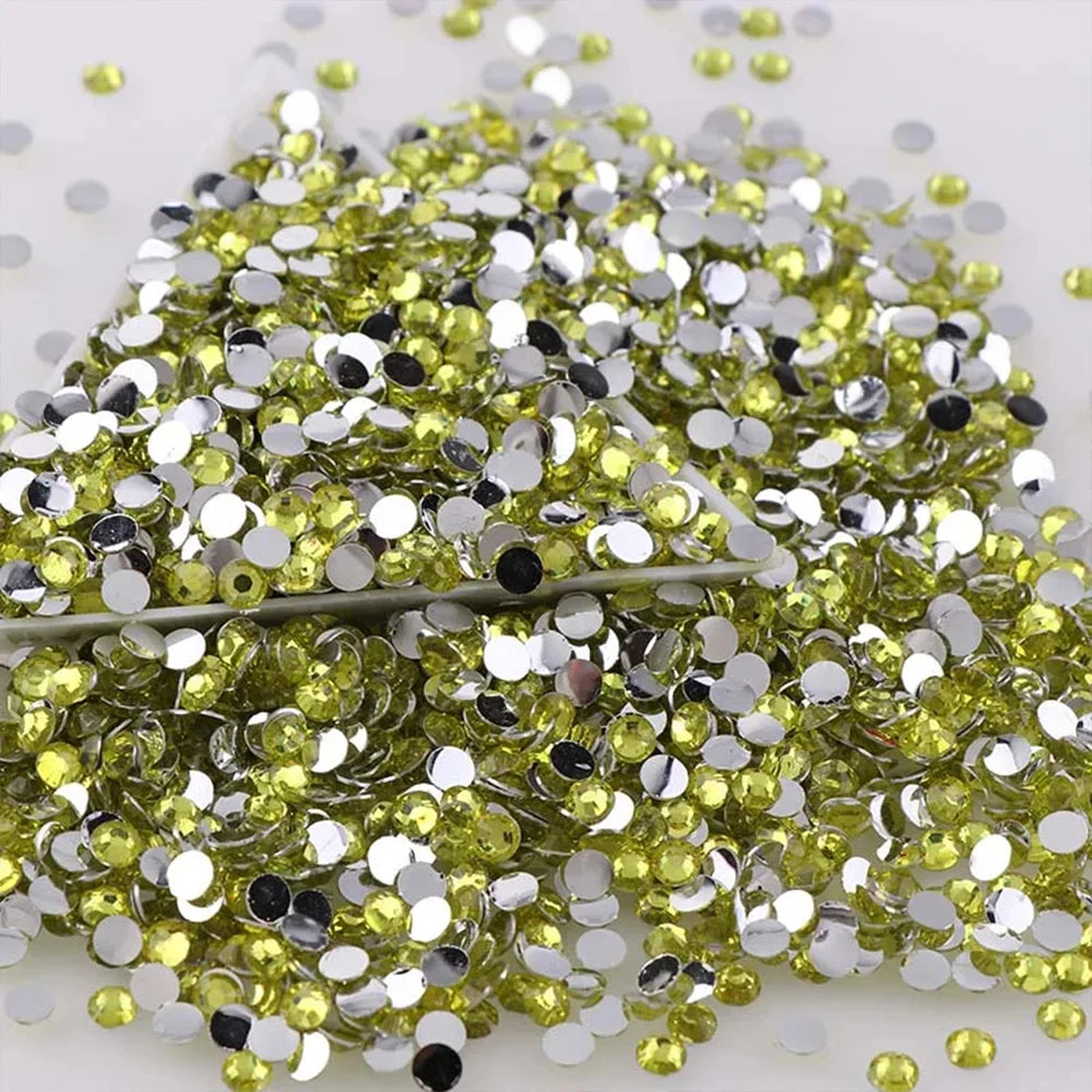 1000pcs Non Hot Fix Rhinestones 2/3/4mm Round Resin Flatback Crystal Rhinestone DIY Nail Art Jewelry Garment Decorations Glue On