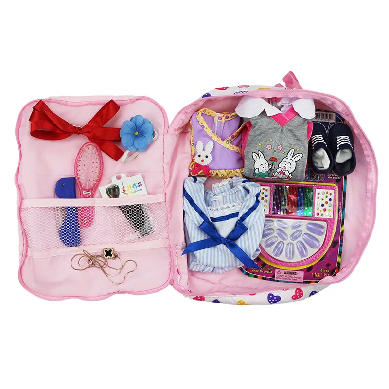 Doll accessories for 15-17inch new born doll backpack seat towel blanket Toy diaper Panties bag