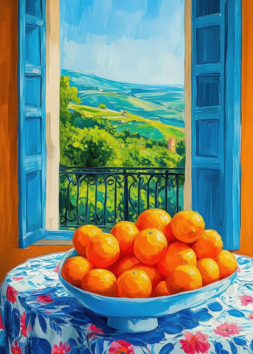 DIY Oil Painting By Numbers Kits Mediterranean Santorini Greece Village Paint with NumbersHome Decor, Wall Art Perfect Gift,