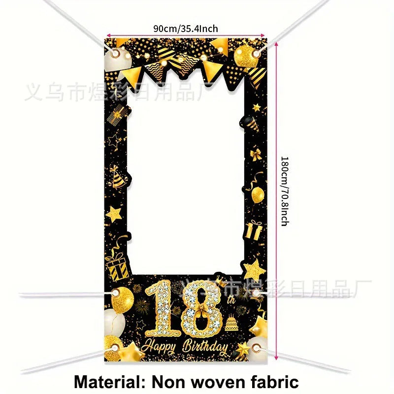 18th Birthday Party Supplies Black Gold 18th Birthday Plates Napkins Dinnerware for Boys Girls 18 Years Old Birthday Party Decor